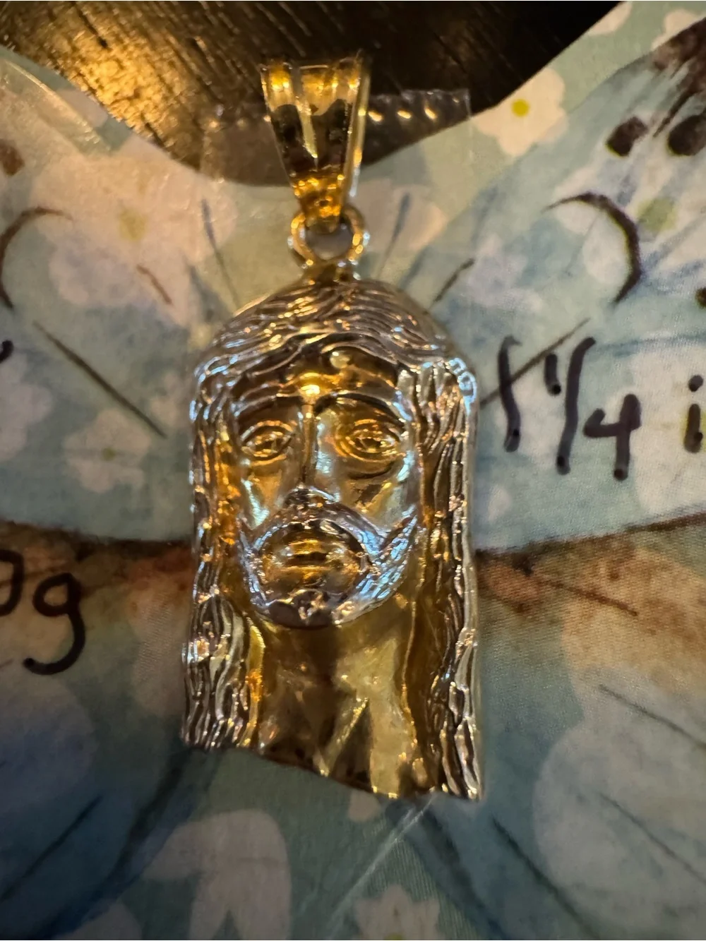 10k Jesus Face Pendant stamped acid tested - Men Accessories
